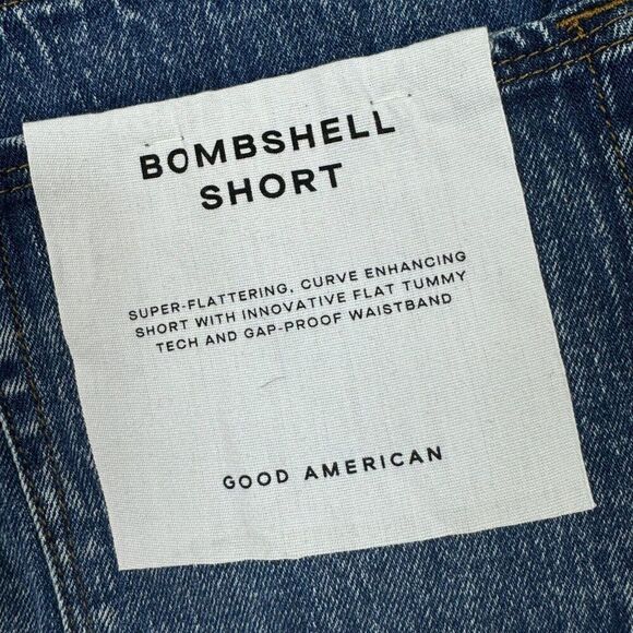 GOOD AMERICAN Bombshell Shorrts Womens 2 26 High Rise Cut Off Denim - Picture 4 of 4